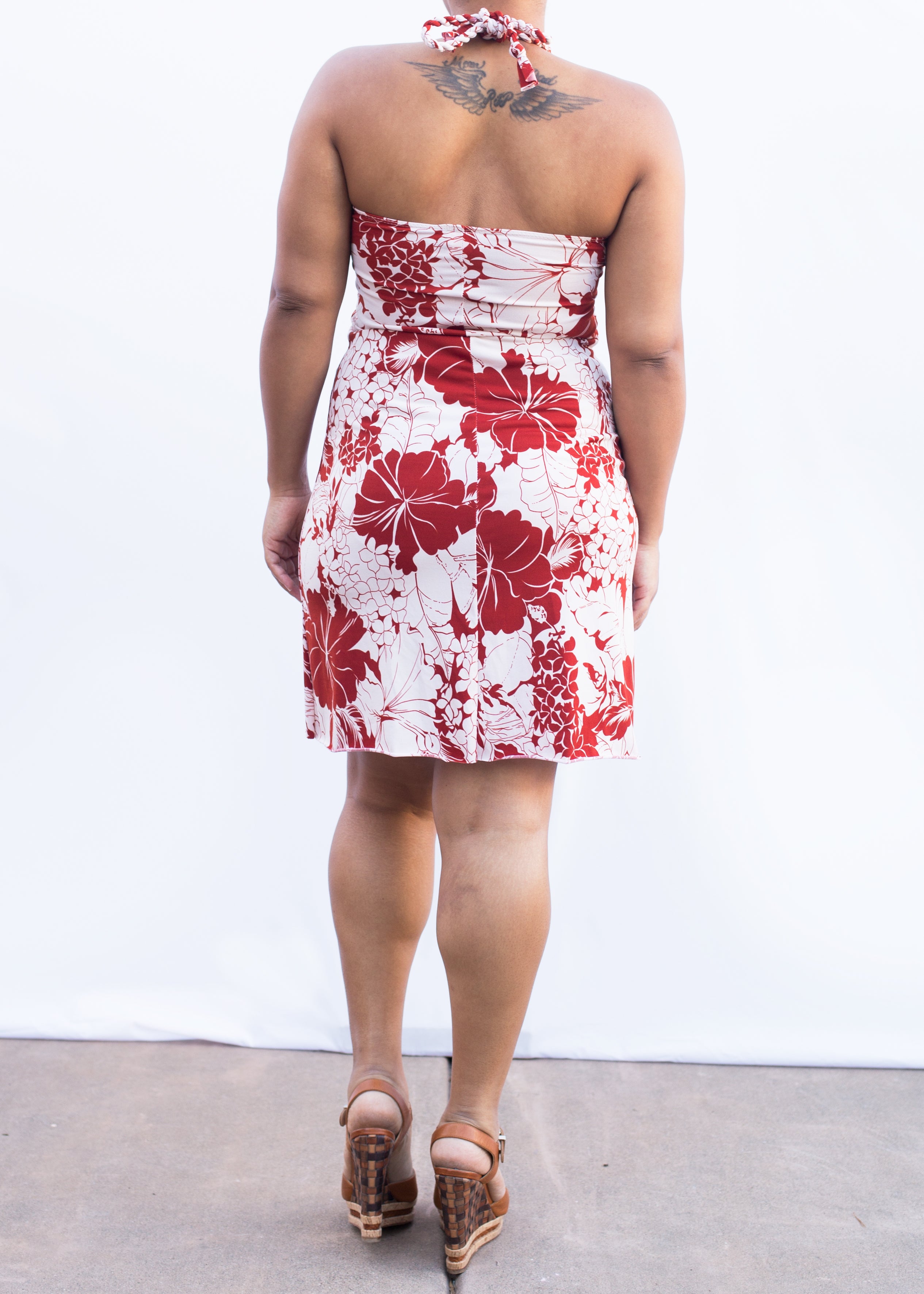 Chesley Hibiscus Halter Dress